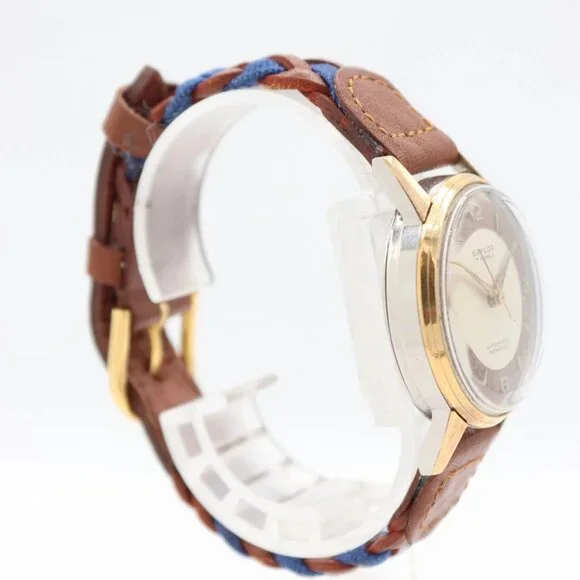 Vintage 32mm Baylor Copper Dial Men's Automatic Wristwatch AS 1361 Swiss Steel